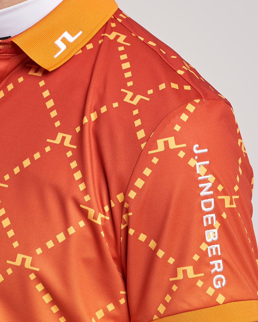 Herren | Poloshirts | J.Lindeberg | Tour Tech Regular Fit Printed Polo Sunset Fade