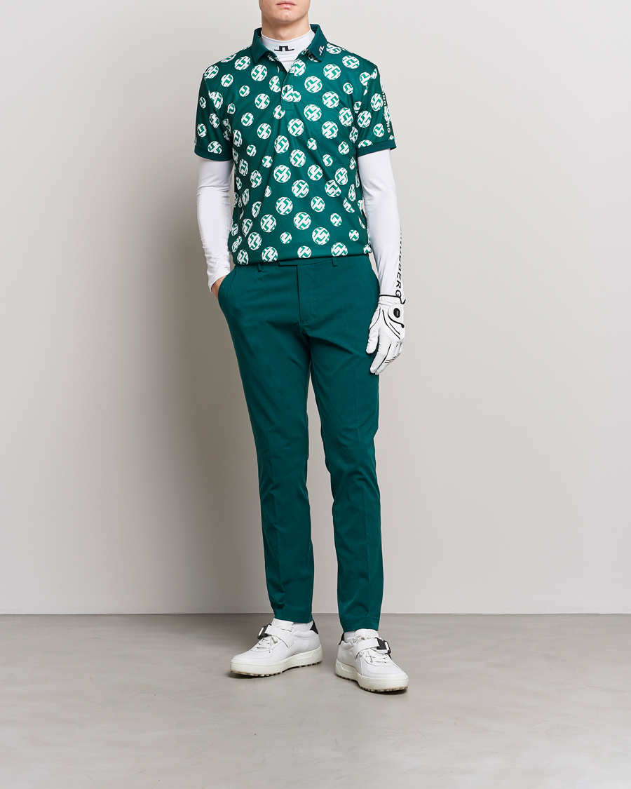 Herren | Poloshirts | J.Lindeberg | Tour Tech Regular Fit Printed Polo Rain Forest