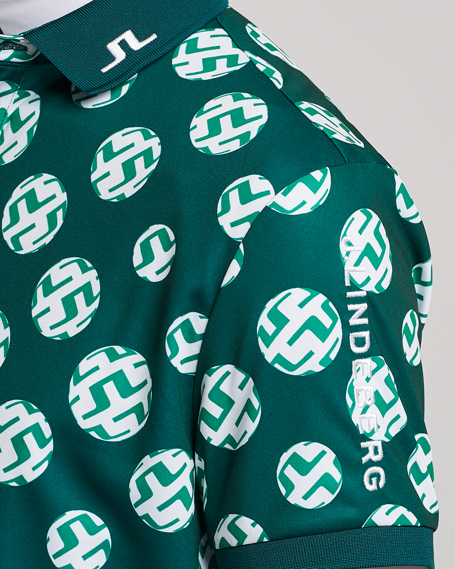 Herren | Poloshirts | J.Lindeberg | Tour Tech Regular Fit Printed Polo Rain Forest