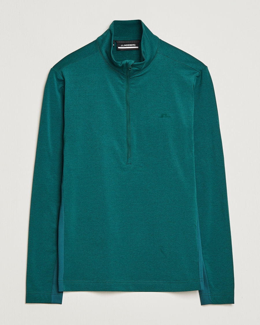Herren | Pullover | J.Lindeberg | Luke Mid Layer Half Zip Rain Forest Melange