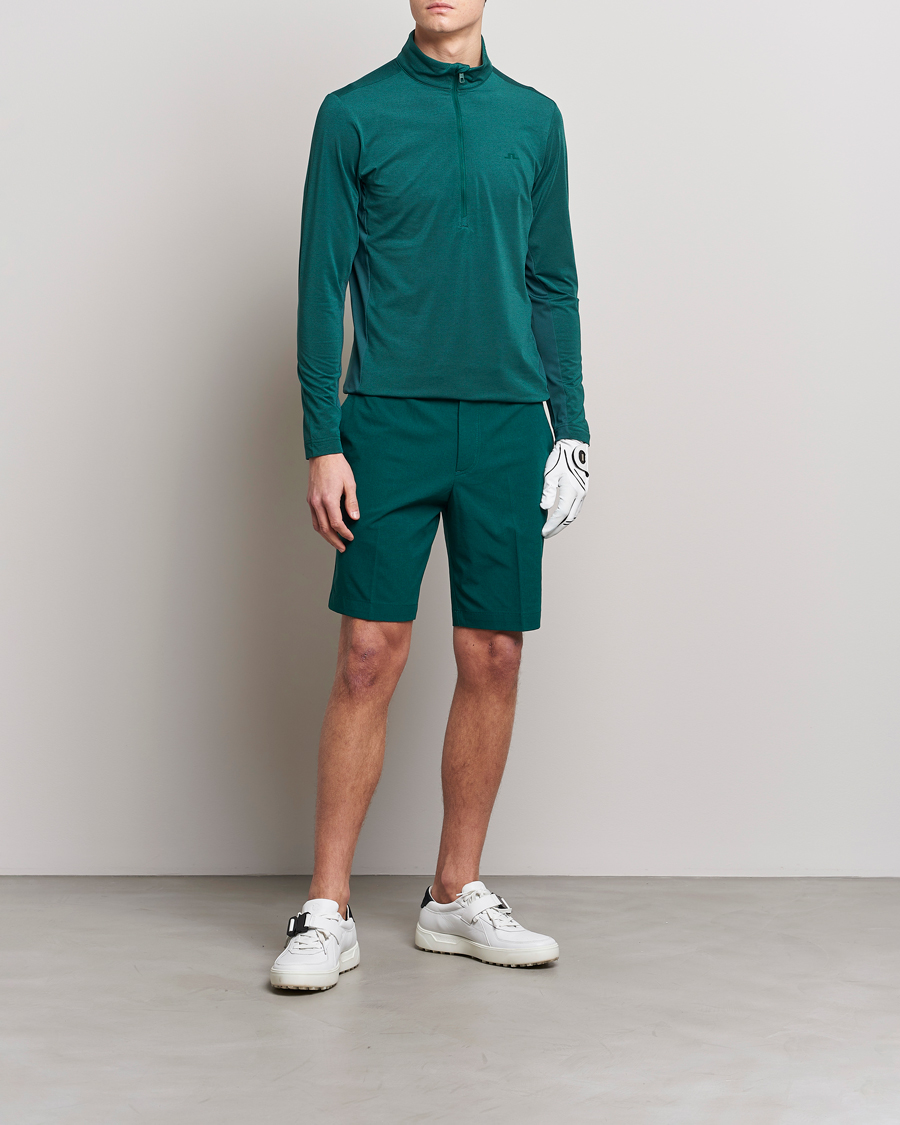 Herren | Pullover | J.Lindeberg | Luke Mid Layer Half Zip Rain Forest Melange