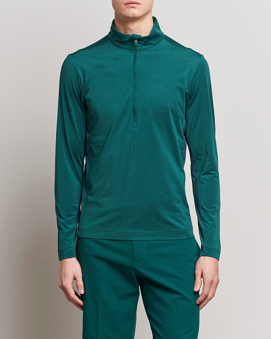 Herren | Pullover | J.Lindeberg | Luke Mid Layer Half Zip Rain Forest Melange