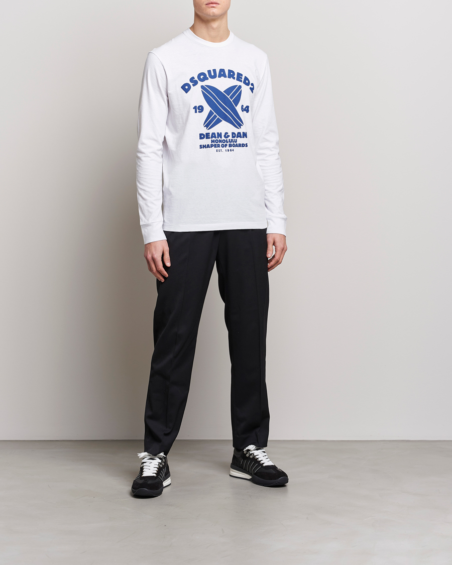 Herren | T-Shirts | Dsquared2 | Long Sleeve Surf Tee White