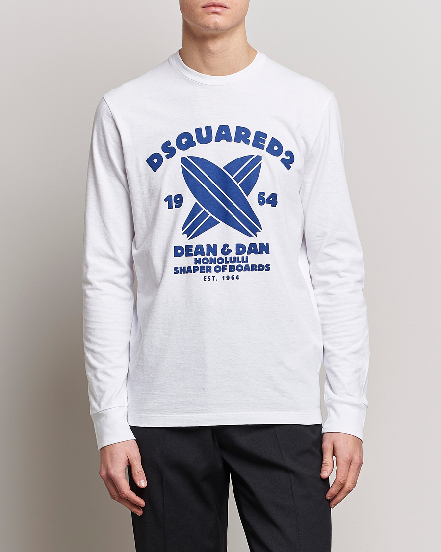 Herren | T-Shirts | Dsquared2 | Long Sleeve Surf Tee White