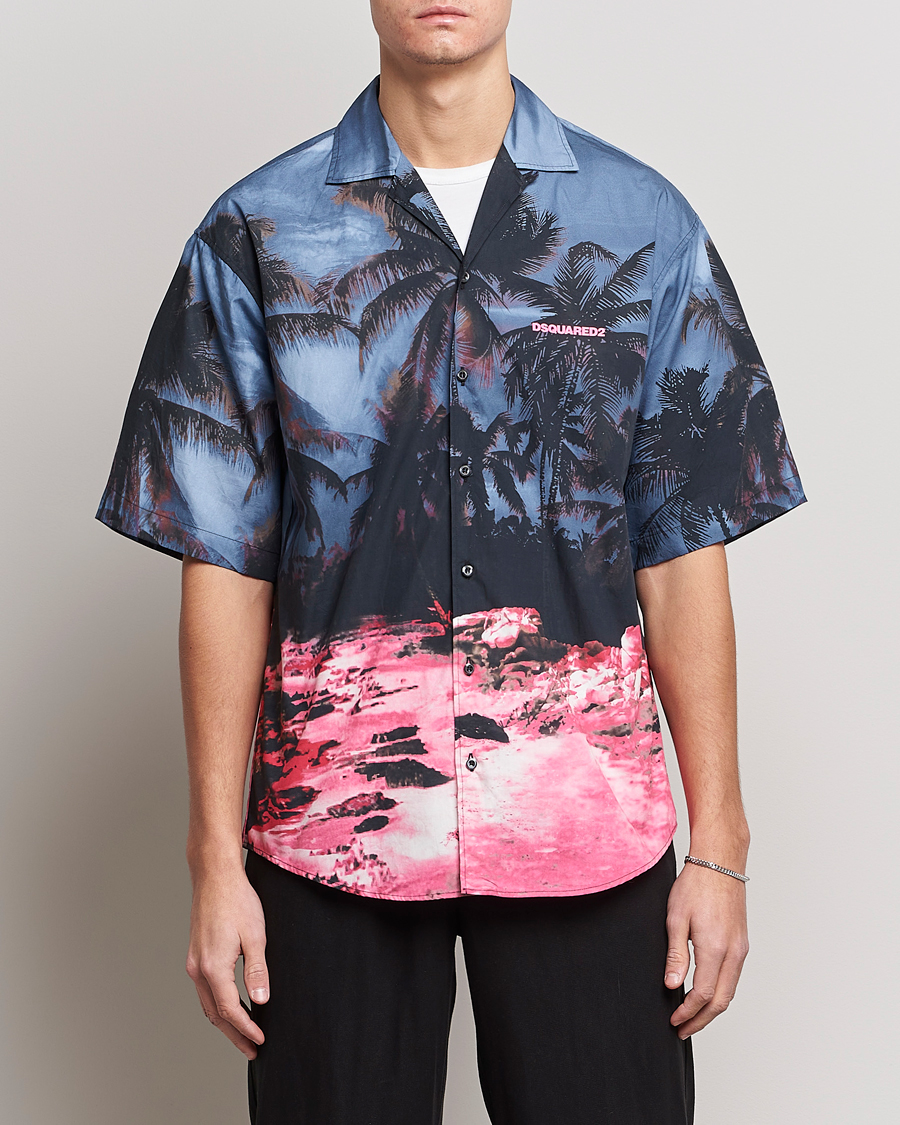 Herren | Hemden | Dsquared2 | Palm Tree Bowling Shirt Purple