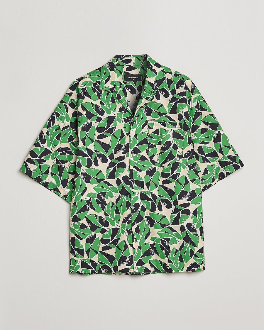 Herren | Hemden | Dsquared2 | Printed Bowling Shirt Beige/Green