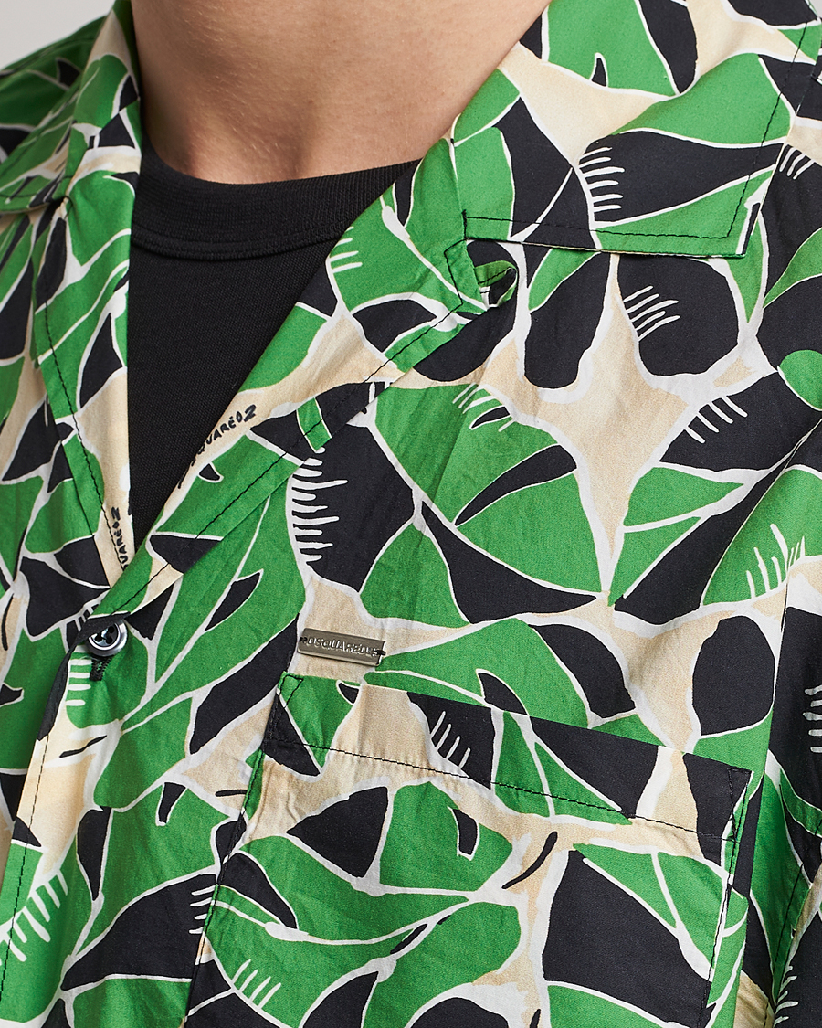 Herren | Hemden | Dsquared2 | Printed Bowling Shirt Beige/Green