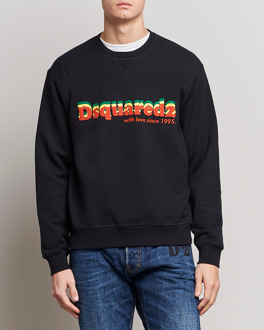 Herren | Pullover | Dsquared2 | Printed Cotton Sweatshirt Black
