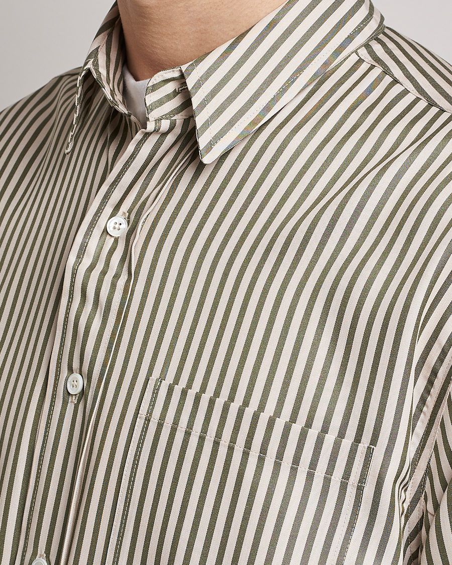Herren | Hemden | Jeanerica | Come Tencel Striped Shirt Green/White