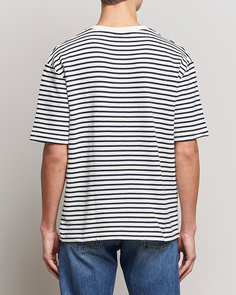 Herren | T-Shirts | GANT | Stripe Heavy Tee Eavning Blue