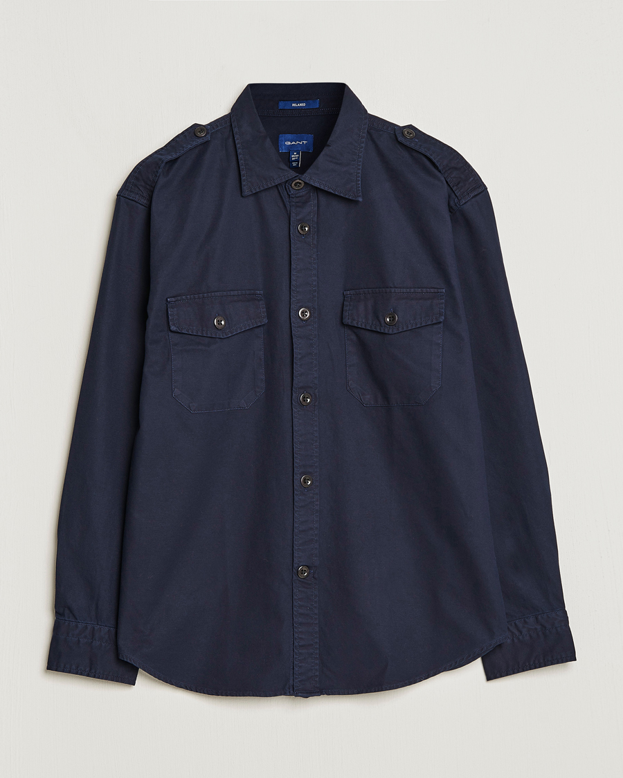 Herren | Hemden | GANT | Solid Twill Overshirt Evening Blue