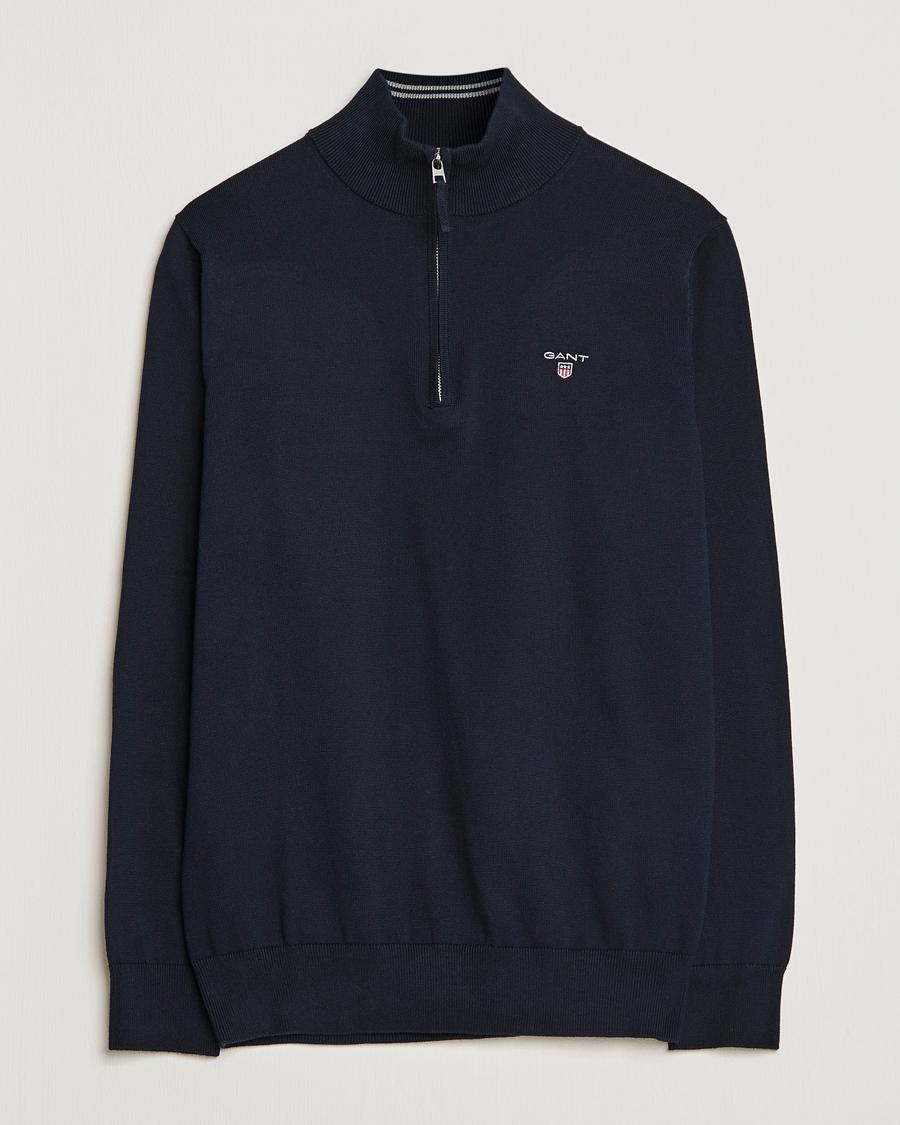 Herren | Pullover | GANT | Classic Cotton Half-Zip Sweater Evening Blue