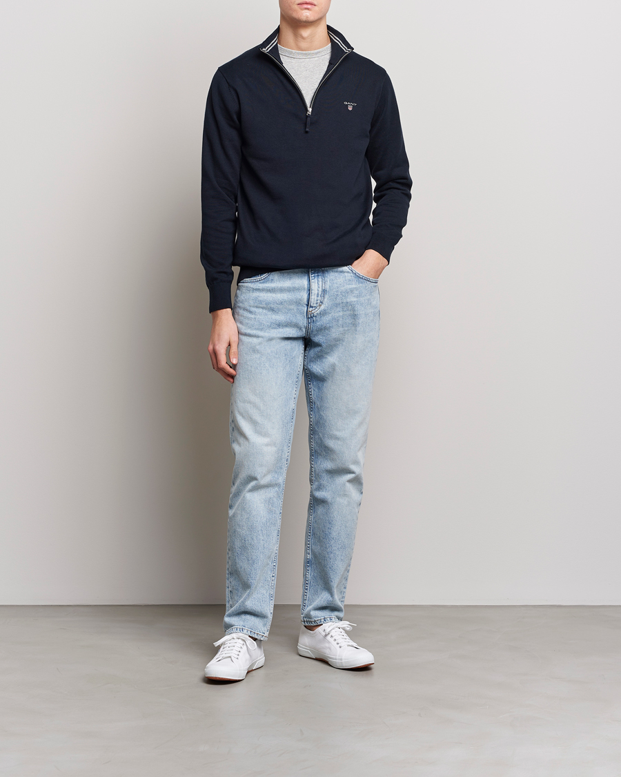 Herren | Pullover | GANT | Classic Cotton Half-Zip Sweater Evening Blue