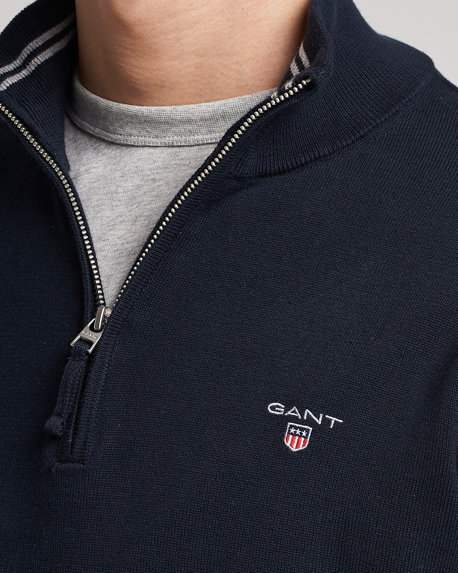 Herren | Pullover | GANT | Classic Cotton Half-Zip Sweater Evening Blue