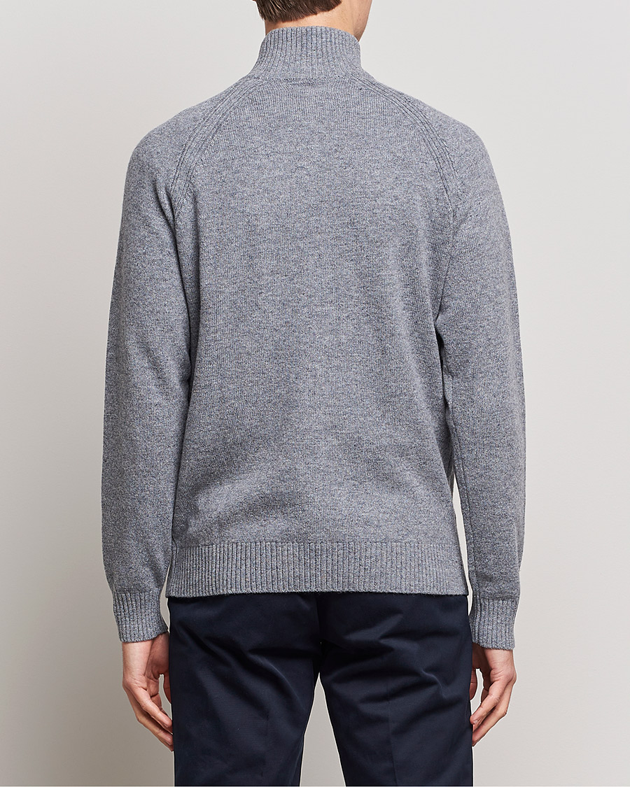 Herren | Pullover | GANT | Banner Shield Lambswool Half Zip Dark Grey Melange