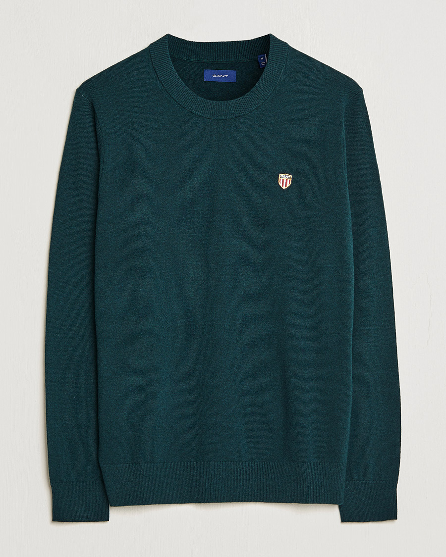 Herren | Pullover | GANT | Banner Shield Lambswool Crew Neck Ratran Green