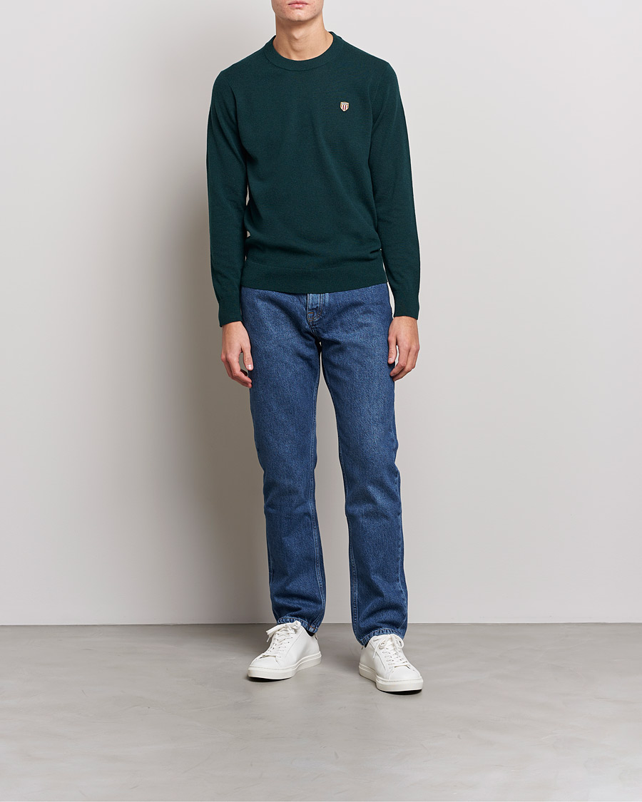 Herren | Pullover | GANT | Banner Shield Lambswool Crew Neck Ratran Green