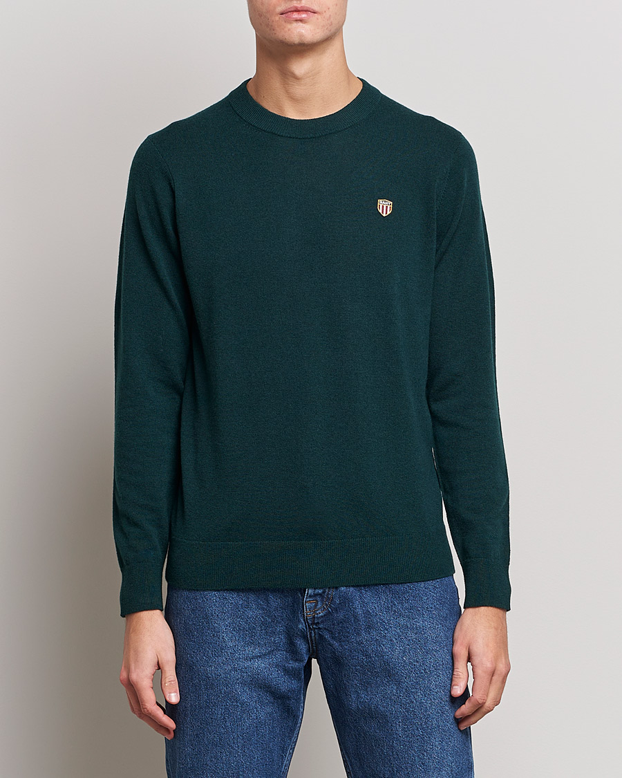 Herren | Pullover | GANT | Banner Shield Lambswool Crew Neck Ratran Green