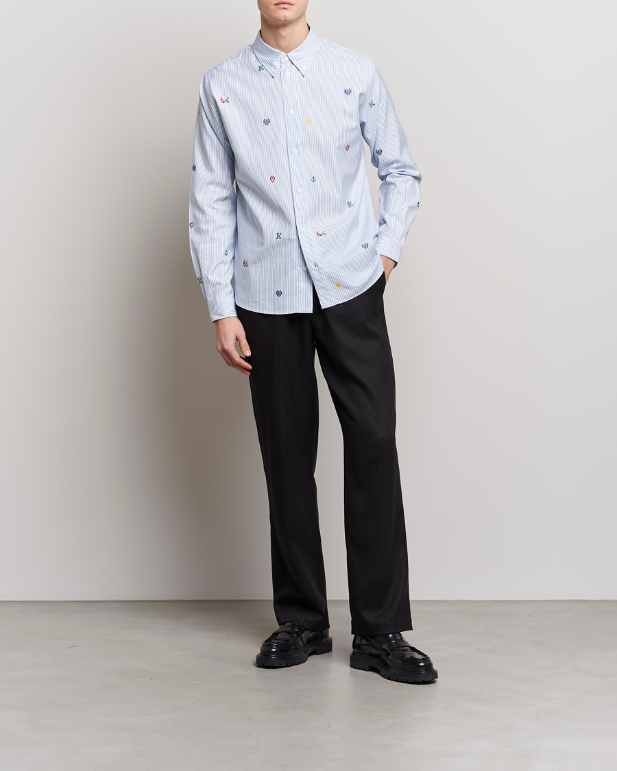 Herren | Hemden | KENZO | Pixel Striped Casual Shirt Light Blue