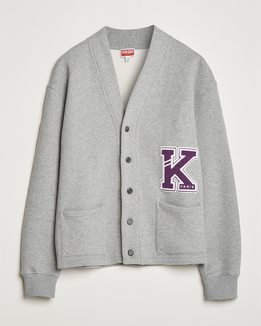 Herren | Pullover | KENZO | College Varsity Cardigan Pearl Grey