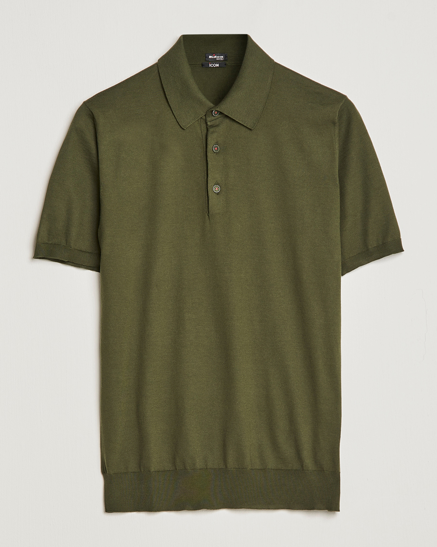Herren | Poloshirts | Kiton | Sea Island Cotton Polo Dark Olive