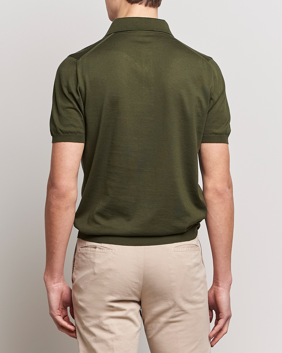 Herren | Poloshirts | Kiton | Sea Island Cotton Polo Dark Olive