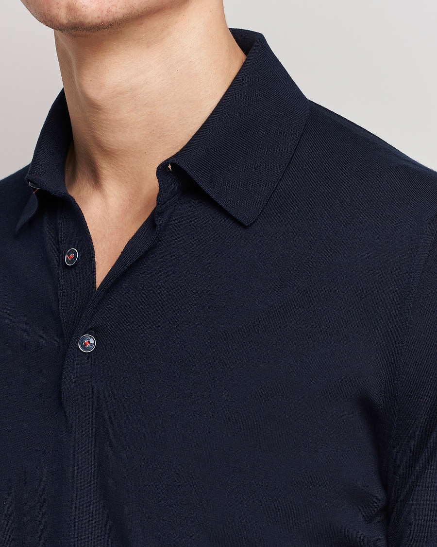 Herren | Poloshirts | Kiton | Sea Island Cotton Polo Navy