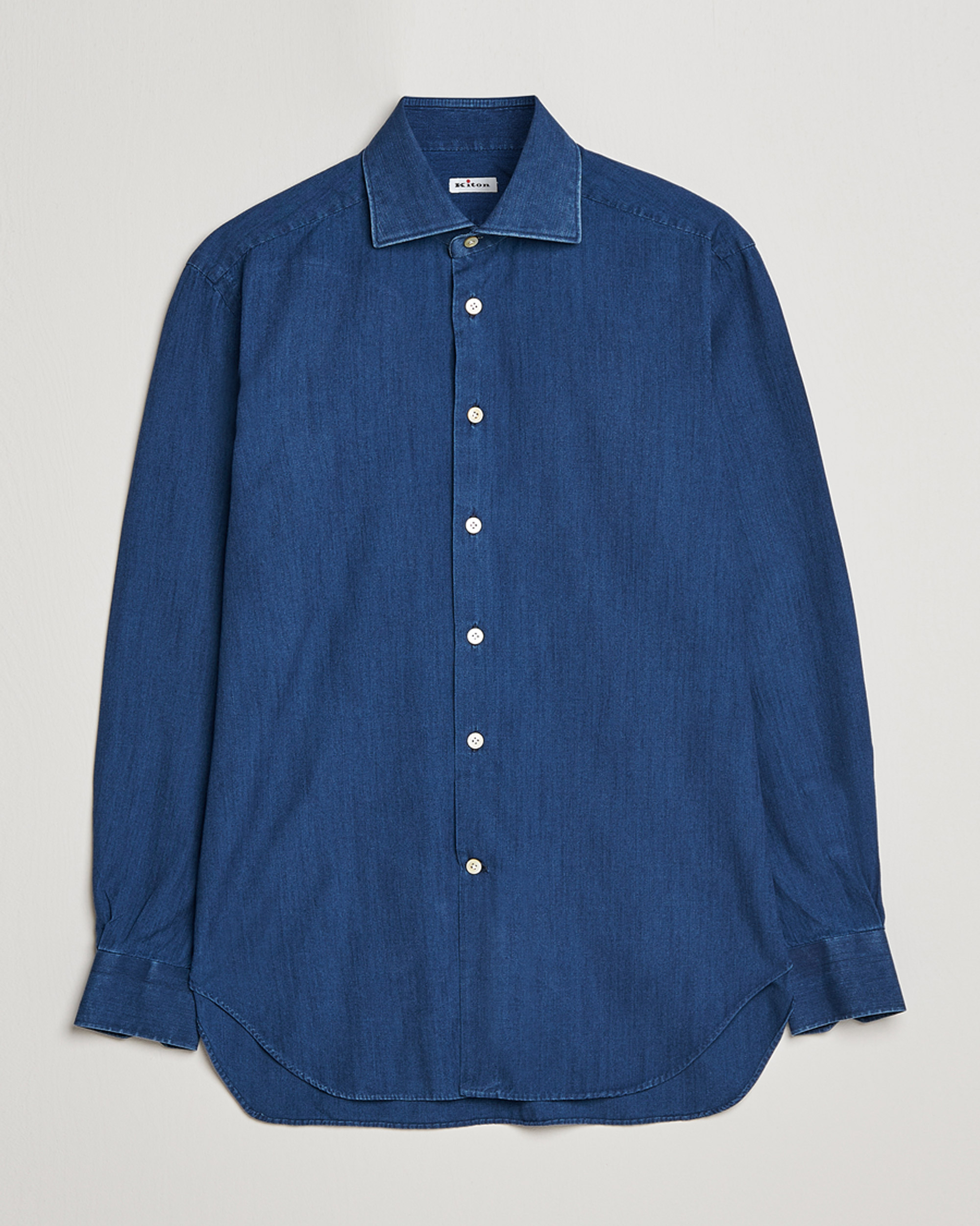 Herren | Hemden | Kiton | Denim Sport Shirt Indigo Blue