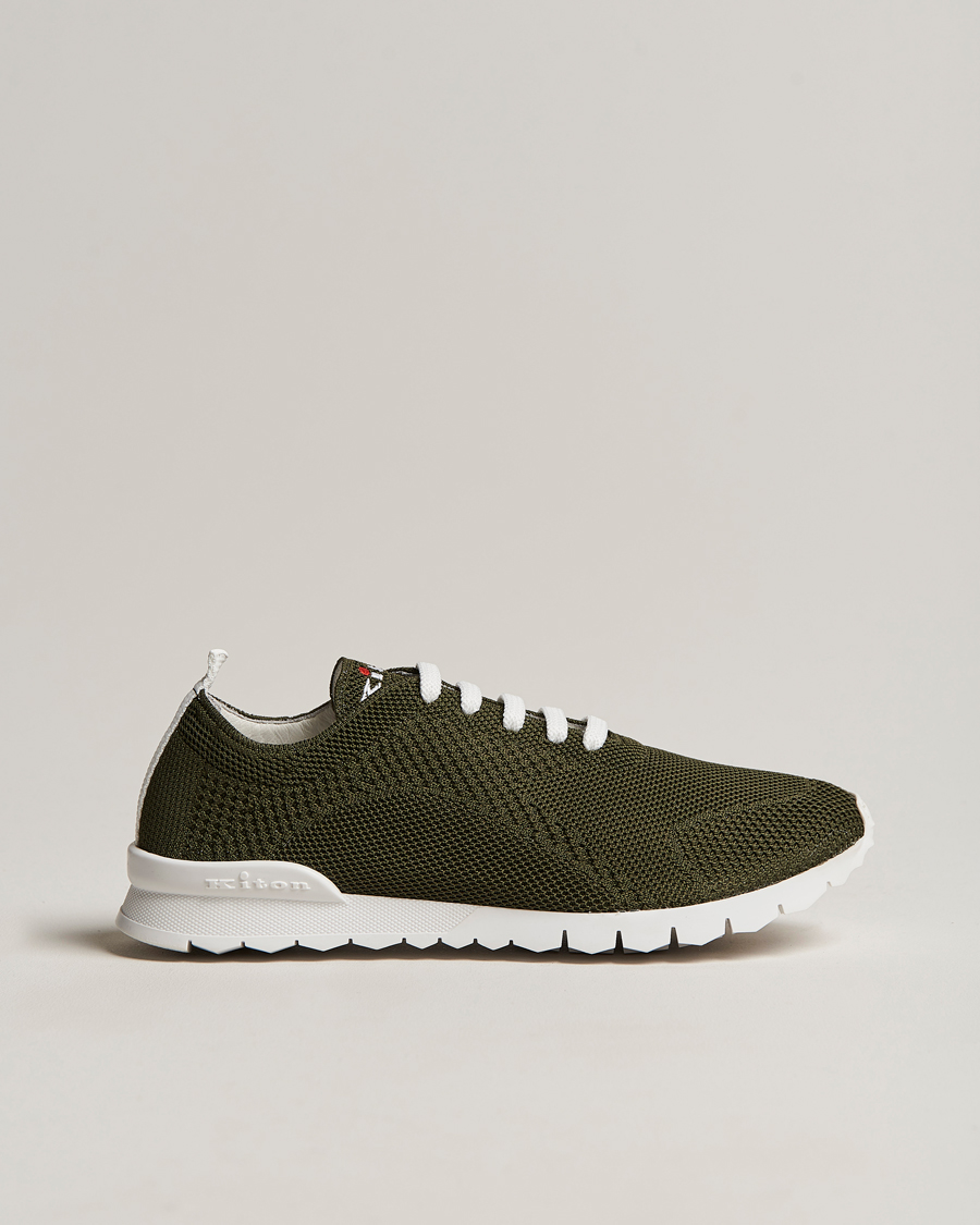 Herren | Kiton Mesh Running Sneakers Dark Olive | Kiton | Mesh Running Sneakers Dark Olive