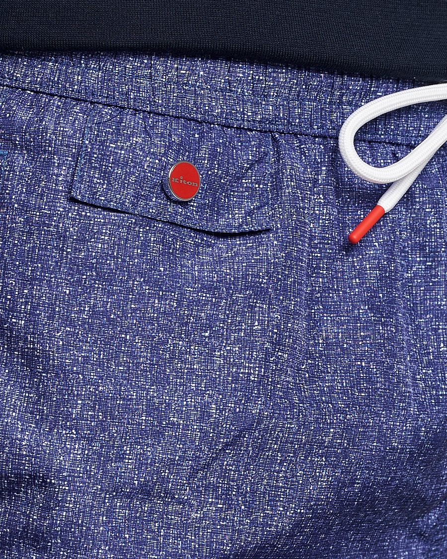 Herren | Badehosen | Kiton | Printed Swim Trunks Navy Melange