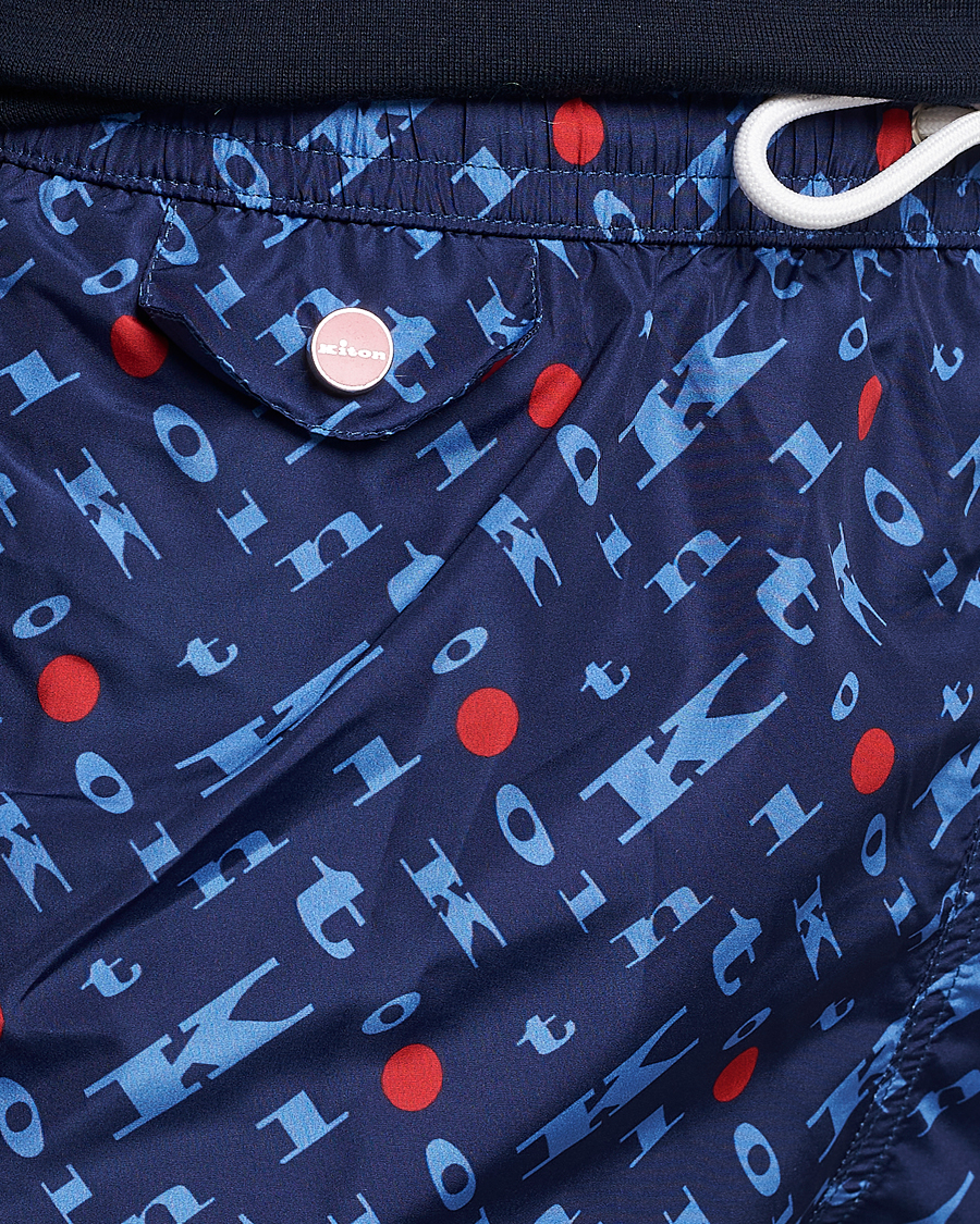 Herren | Badehosen | Kiton | Printed Swim Trunks Navy
