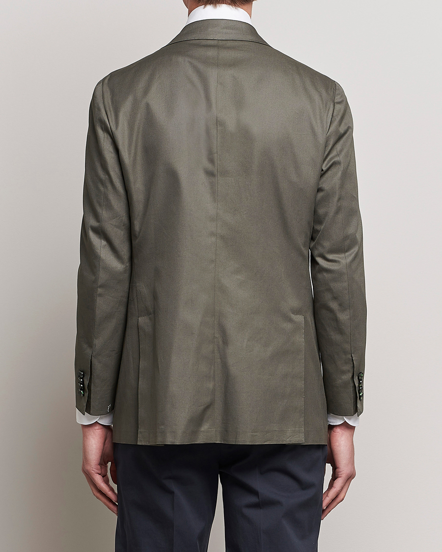 Herren | Sakkos | Kiton | Sea Island Cotton Blazer Olive Green
