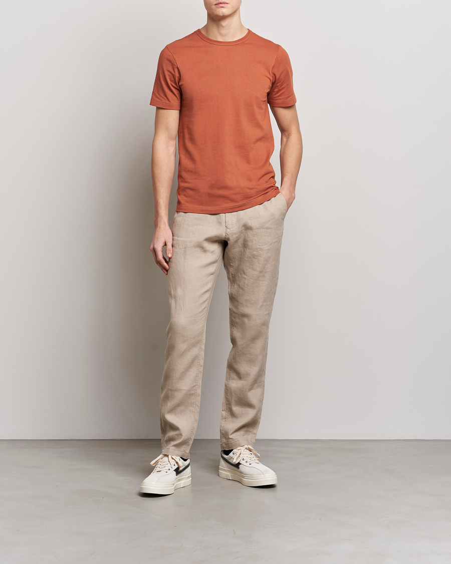 Herren | T-Shirts | Merz b. Schwanen | 1950s Classic Loopwheeled T-Shirt Sierra Red