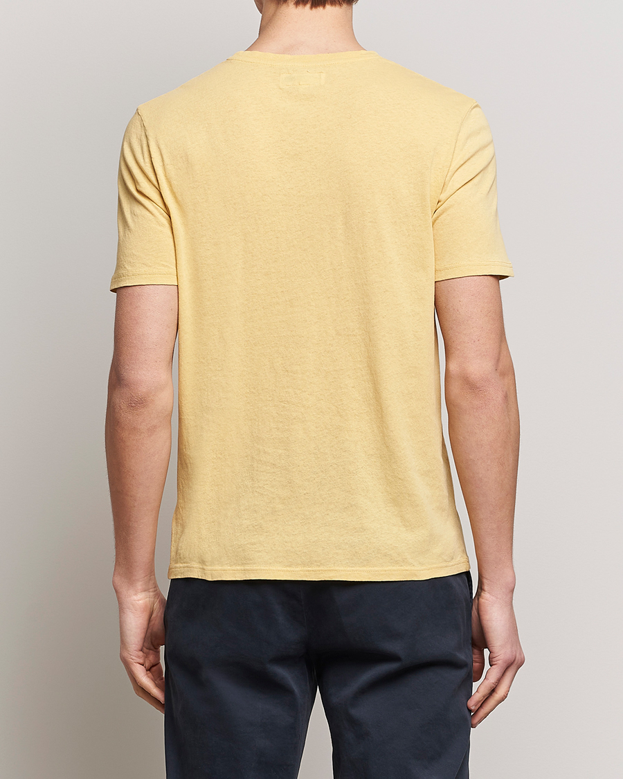 Herren | T-Shirts | Merz b. Schwanen | Organic Cotton Washed Crew Neck T-Shirt Yellow