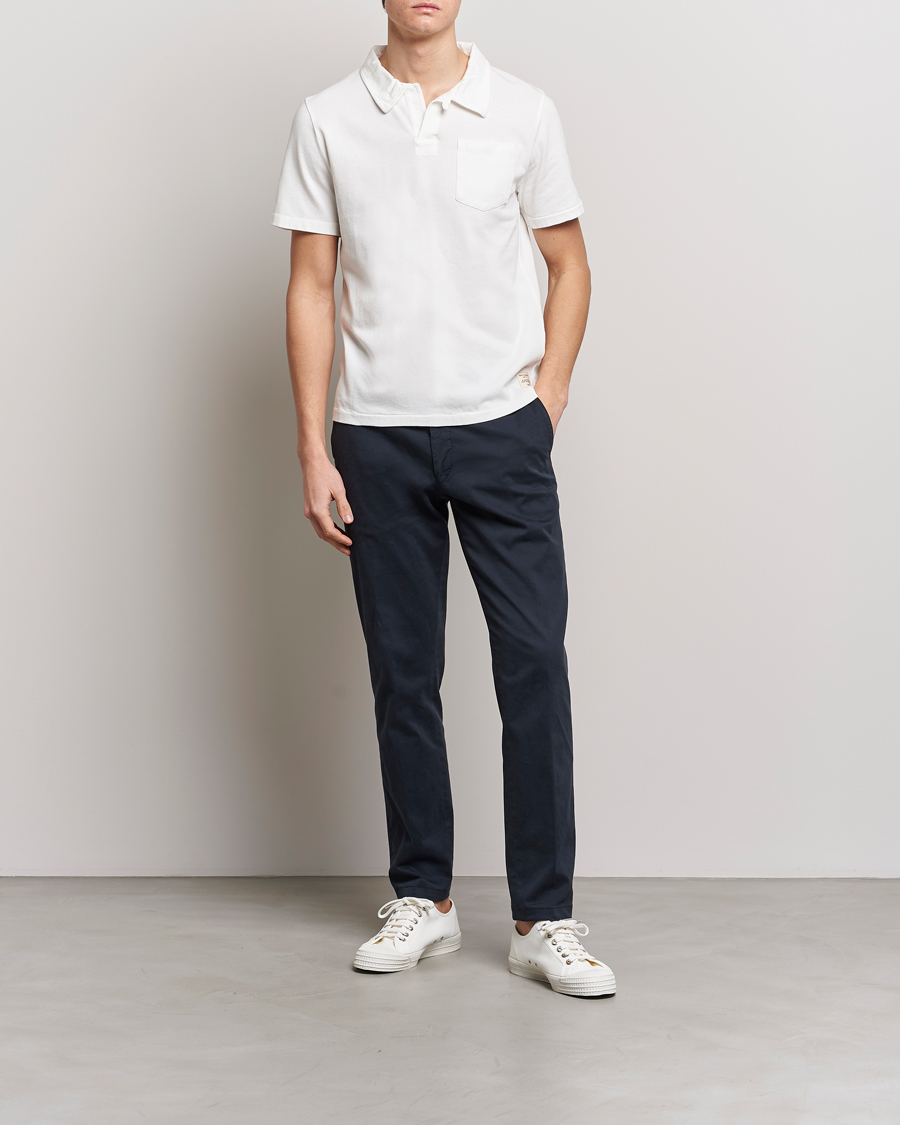 Herren | Poloshirts | Merz b. Schwanen | Organic Cotton Washed Polo White