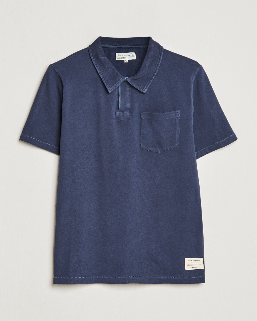 Herren | Poloshirts | Merz b. Schwanen | Organic Cotton Washed Polo Denim Blue