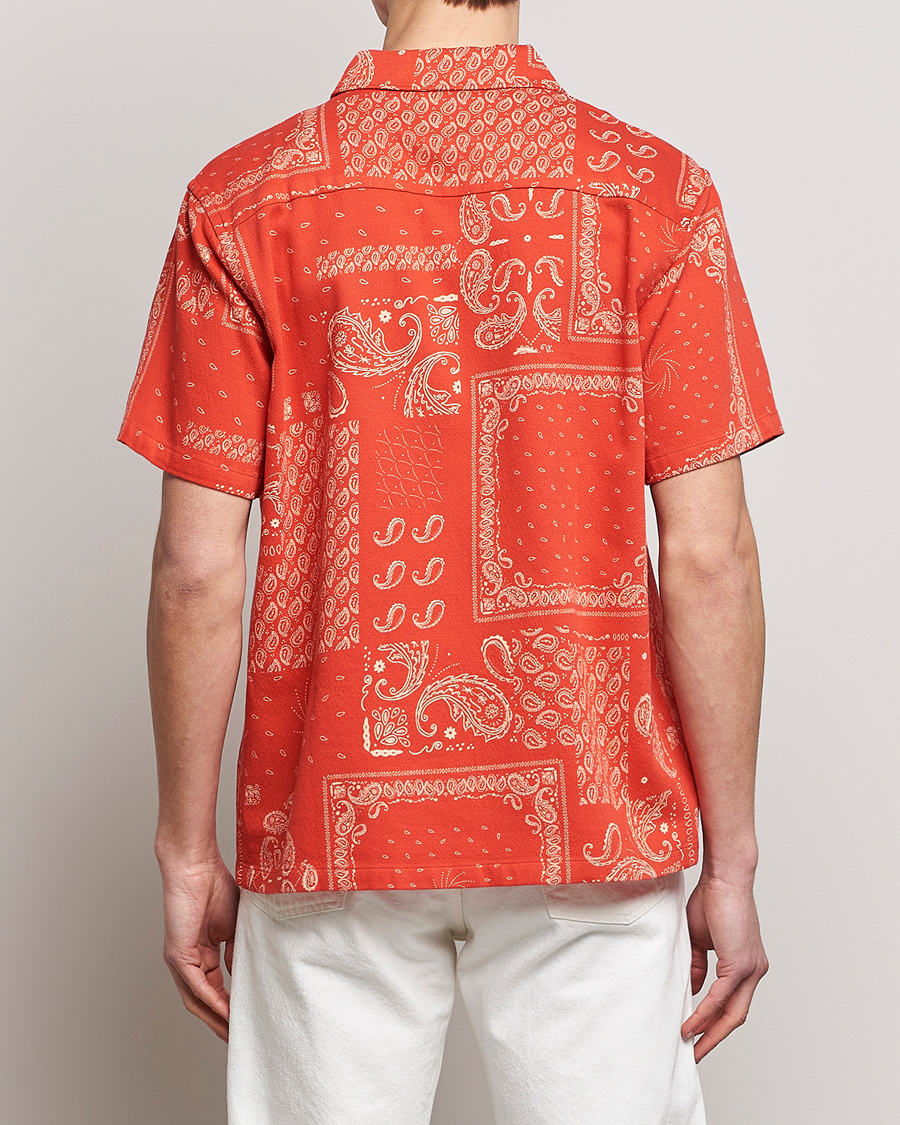 Herren | Hemden | Nudie Jeans | Aron Printed Short Sleeve Shirt Red
