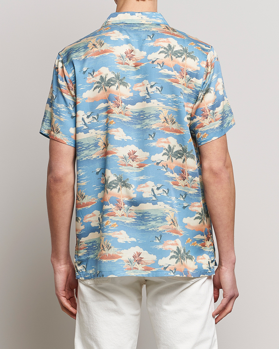 Herren | Hemden | Nudie Jeans | Arvid Printed Short Sleeve Shirt Hawaii Azure