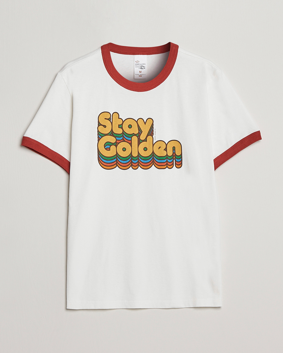 Herren | T-Shirts | Nudie Jeans | Ricky Logo Crew Neck T-Shirt Chalk White