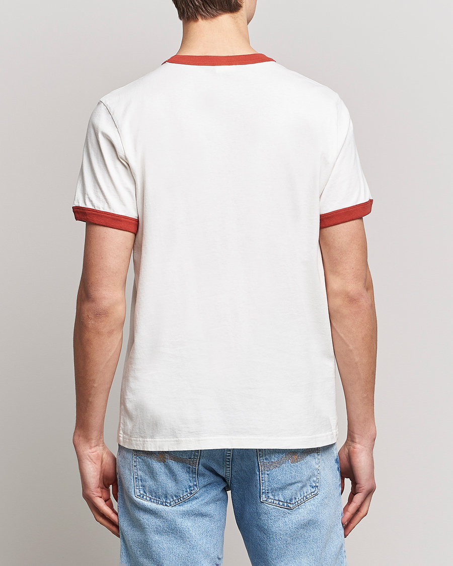 Herren | T-Shirts | Nudie Jeans | Ricky Logo Crew Neck T-Shirt Chalk White