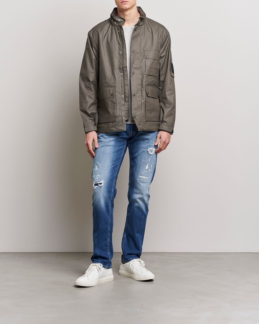 Herren | Jeans | Replay | Grover Straight Fit Stretch Shredded Jeans Blue