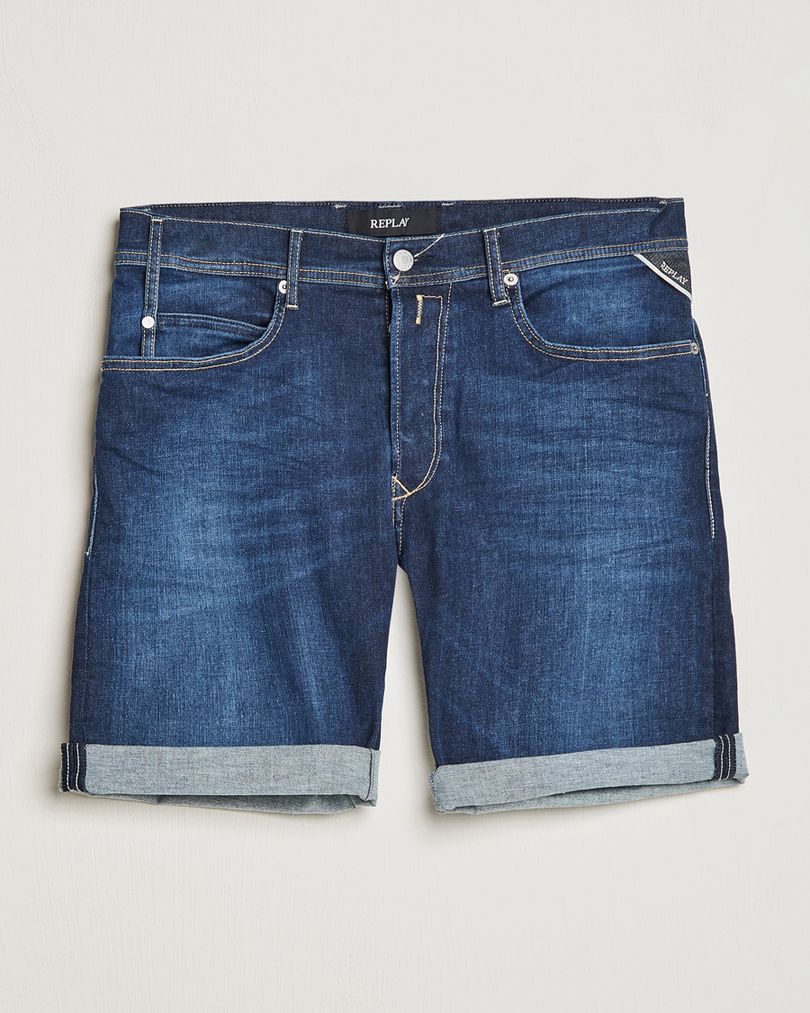 Herren | Shorts | Replay | RBJ901 Hyperflex Denim Shorts Dark Blue