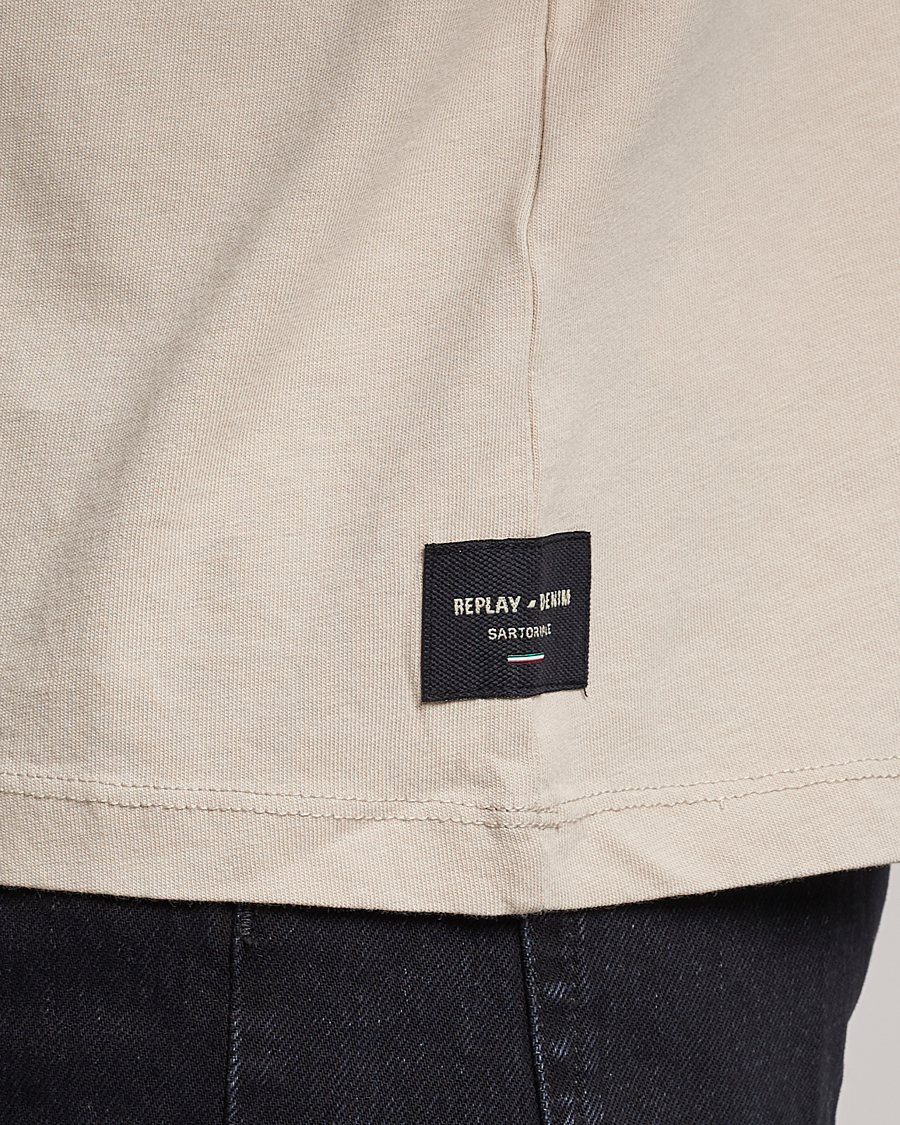 Herren | T-Shirts | Replay | Sartoriale Heavy Crew Neck T-Shirt Cement