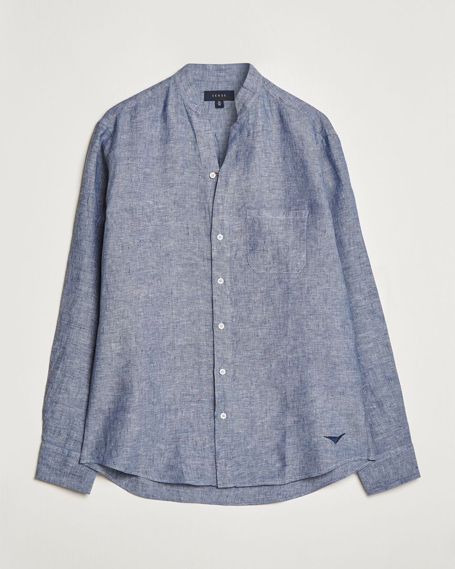 Herren | Hemden | SEASE | Fishtail Linen Shirt Sky Blue