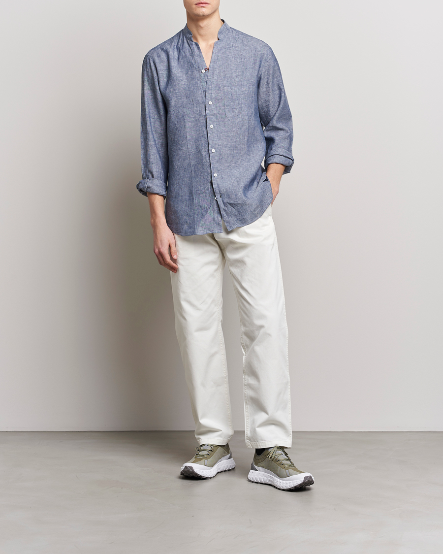 Herren | Hemden | SEASE | Fishtail Linen Shirt Sky Blue