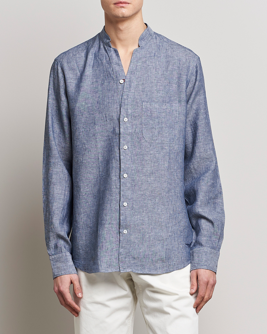 Herren | Hemden | SEASE | Fishtail Linen Shirt Sky Blue