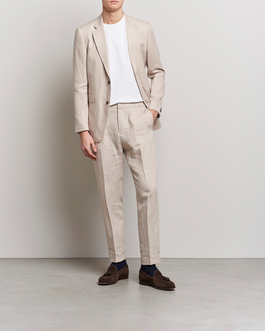 Herren | Hosen | Tiger of Sweden | Taven Linen Trousers Cream Sand