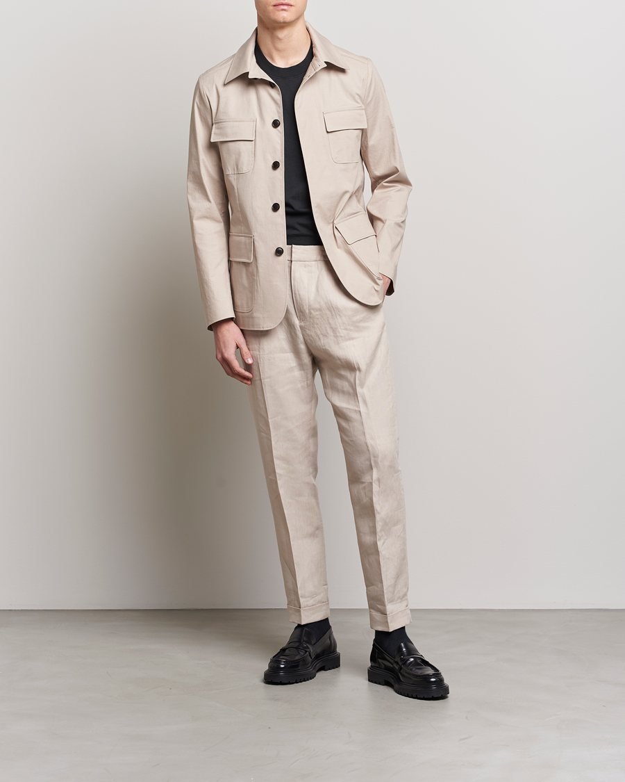 Herren | Jacken | Tiger of Sweden | Jora Cotton Linen Jacket Cream Sand