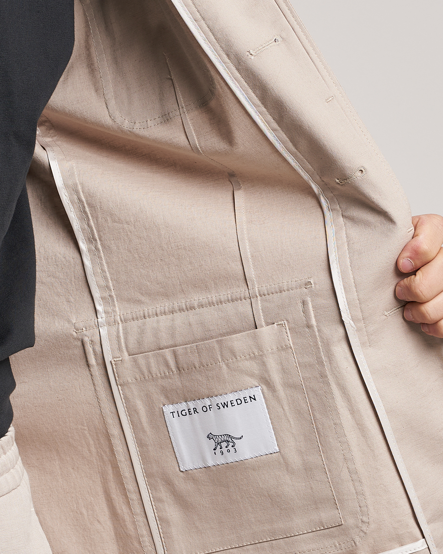 Herren | Jacken | Tiger of Sweden | Jora Cotton Linen Jacket Cream Sand