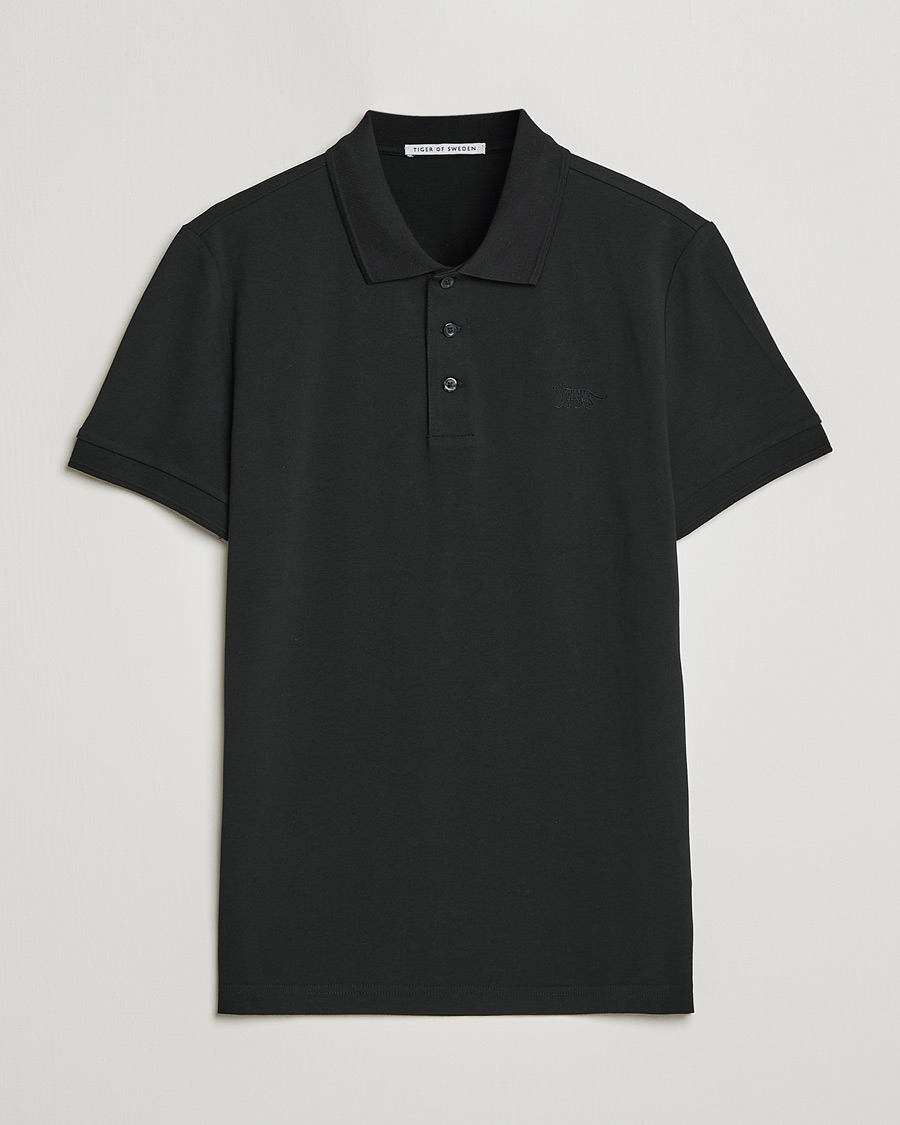 Herren | Poloshirts | Tiger of Sweden | Diaros Cotton Pique Black